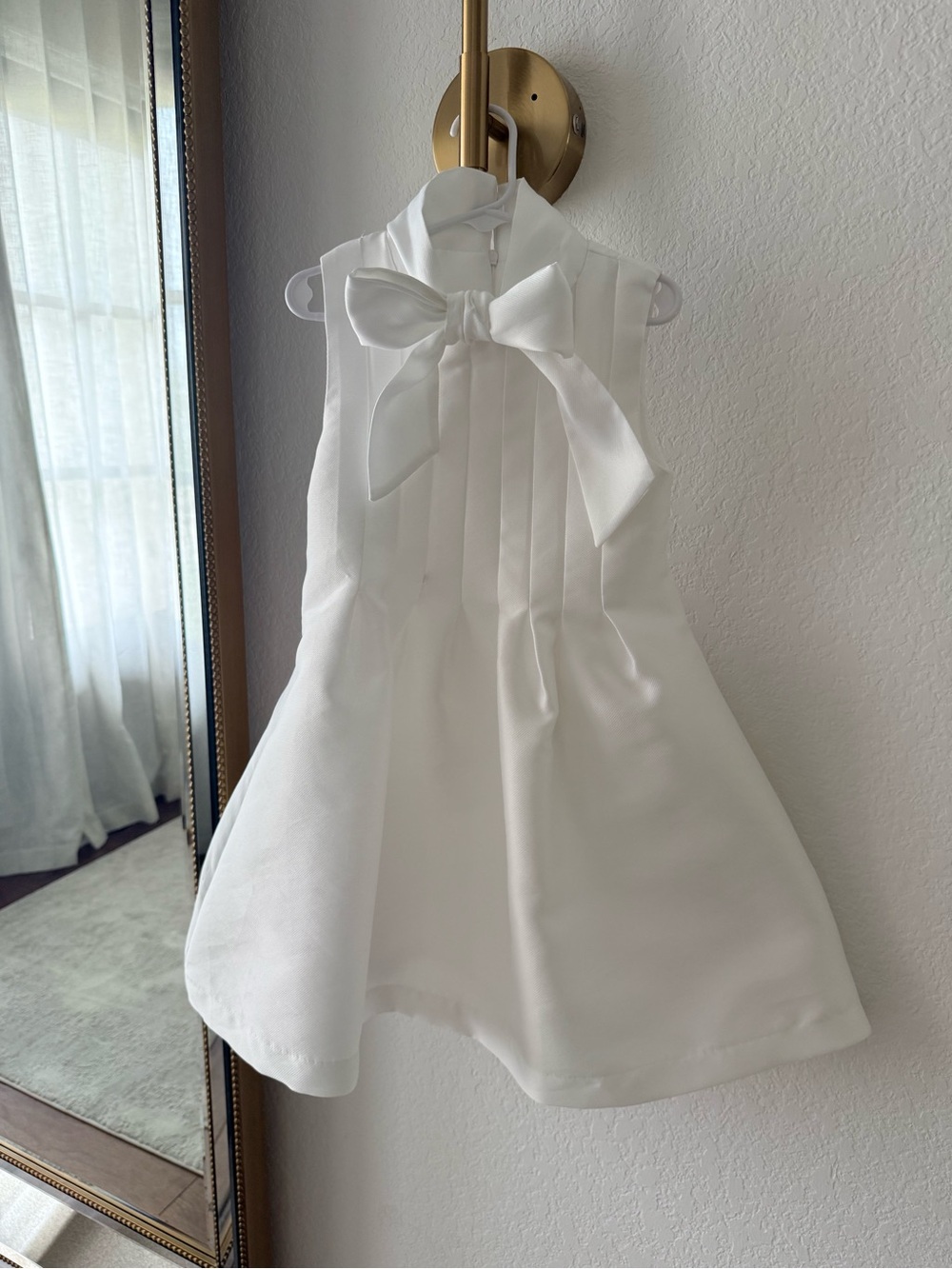 Classic White Bow Front Formal Dress for Girls